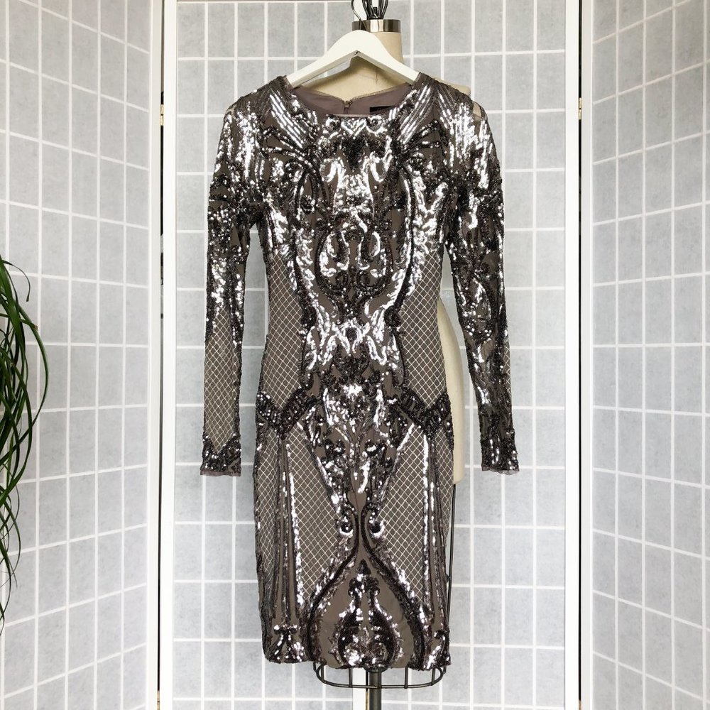 Aqua Sequin Balmain Style Dress